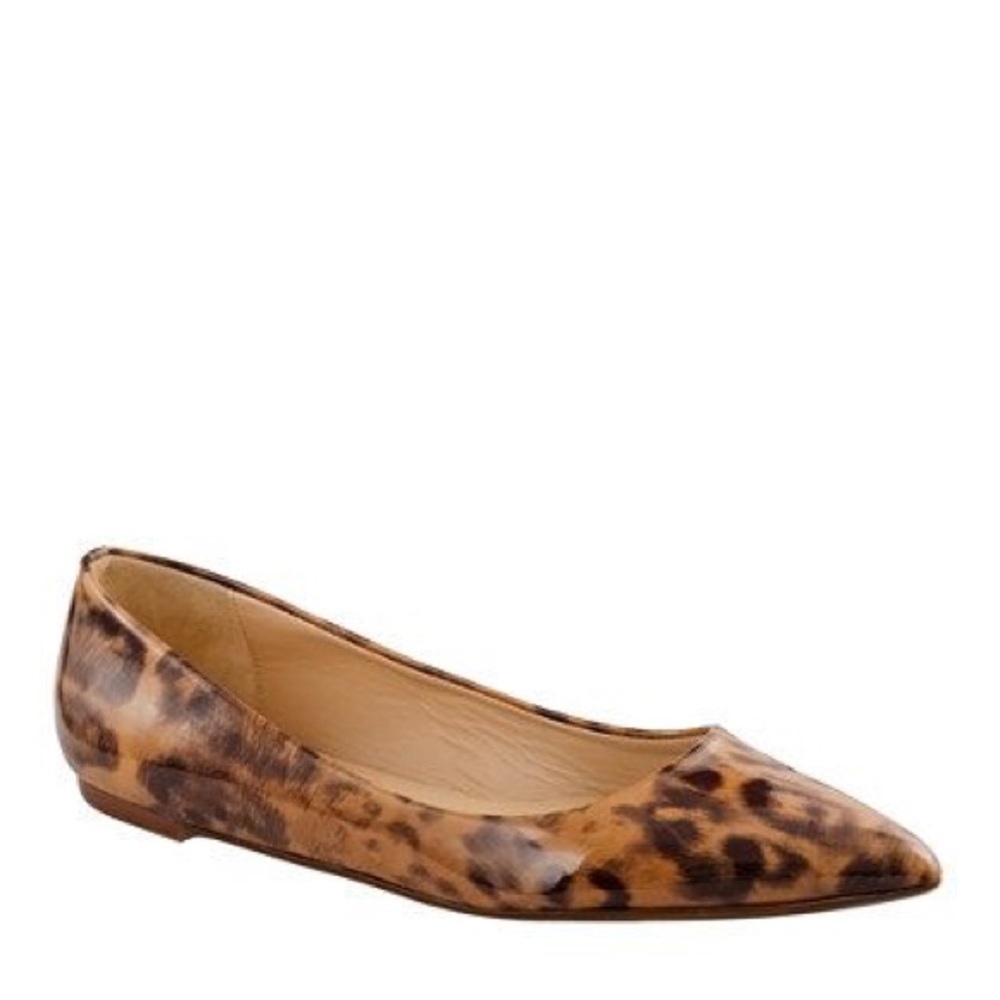 J. Crew Cheetah Print Pointed Flats Leather Size 9